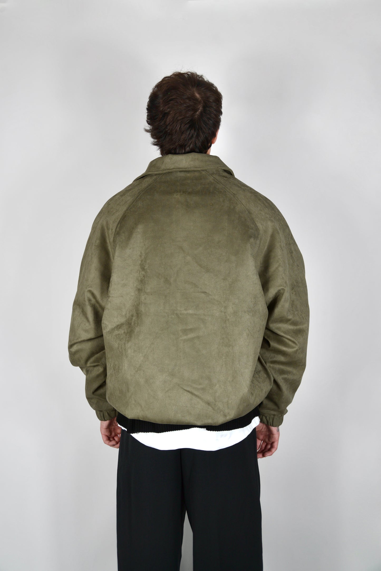 Bomber Scamosciato Verde