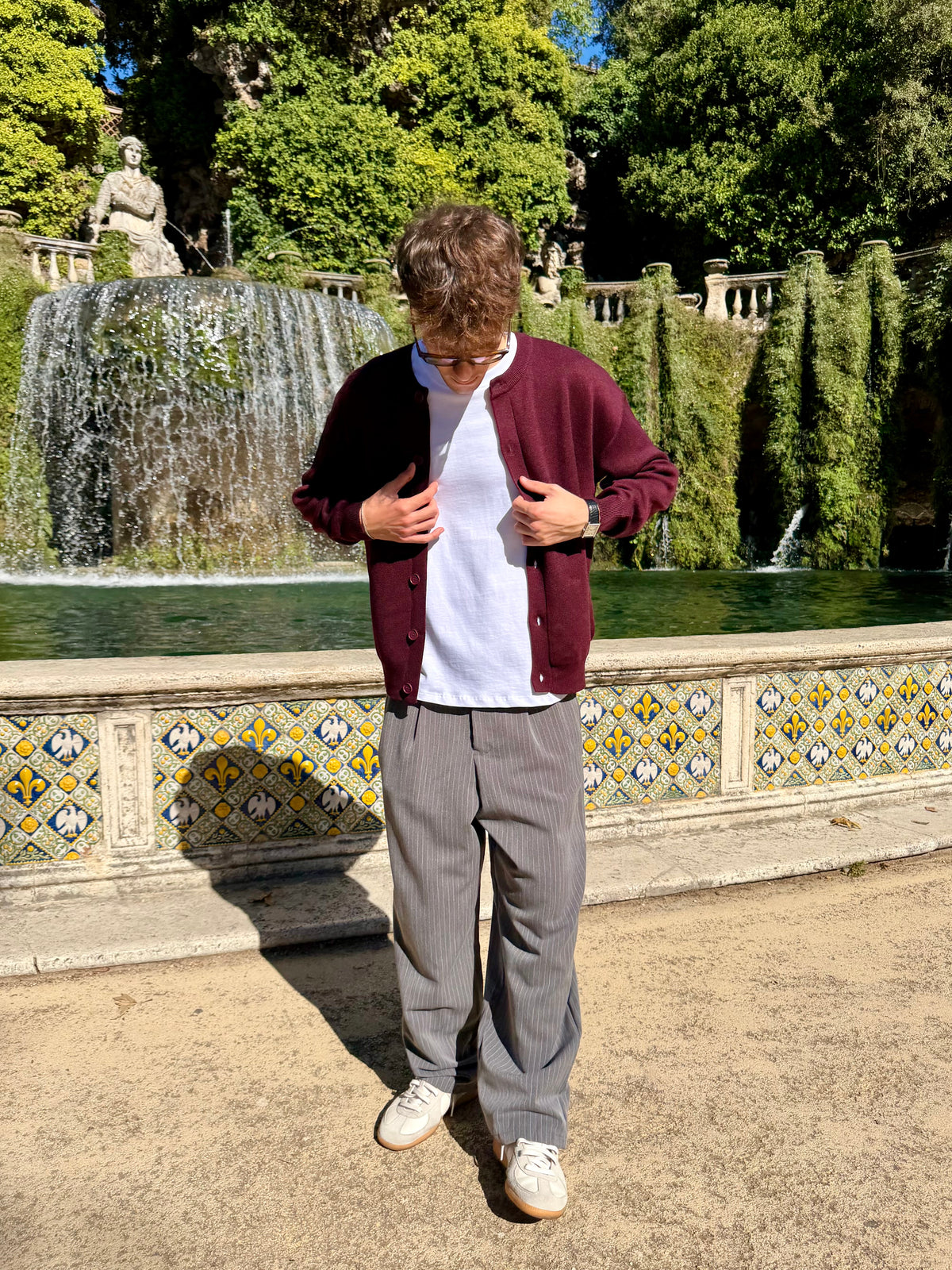Cardigan Full Button Bordeaux