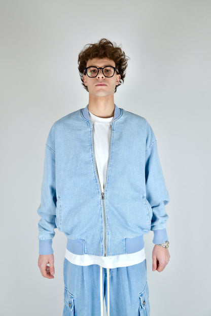 Coordinato Cargo In Denim Celeste