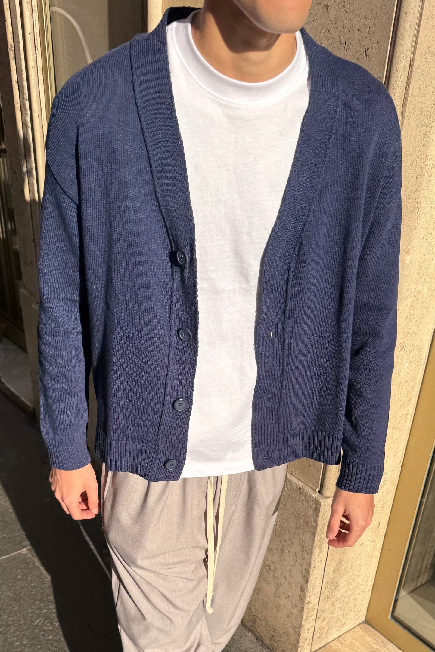 Cardigan Cropped Blu Navy