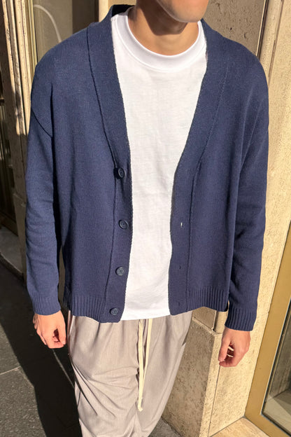 Cardigan Cropped Blu Navy