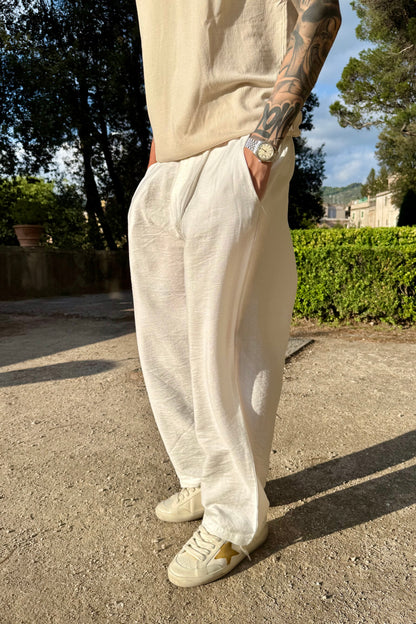 Pantalone In Viscosa Bianco