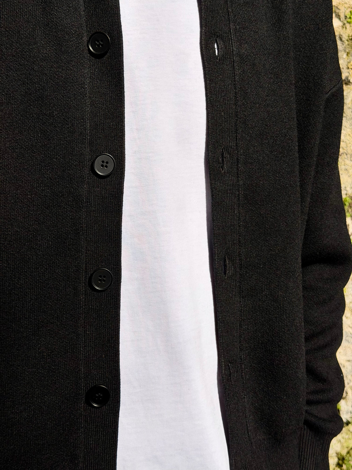 Cardigan Full Button Nero