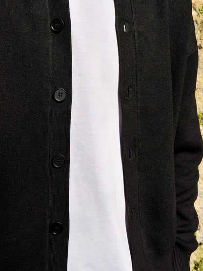 Cardigan Full Button Nero