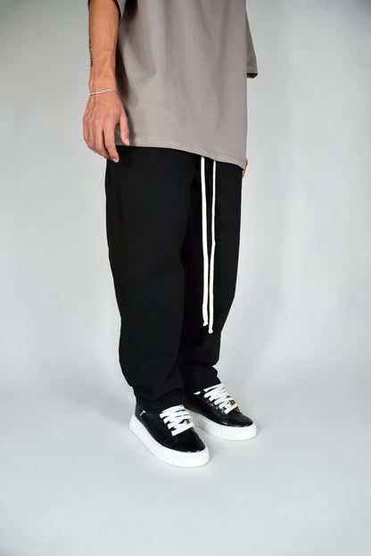 Pantalaccio In Cotone Fondo Ampio Nero