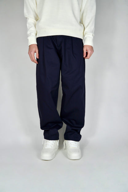 Pantalone Straight Leg Blu Notte