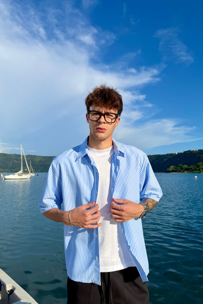 Camicia Millerighe Celeste