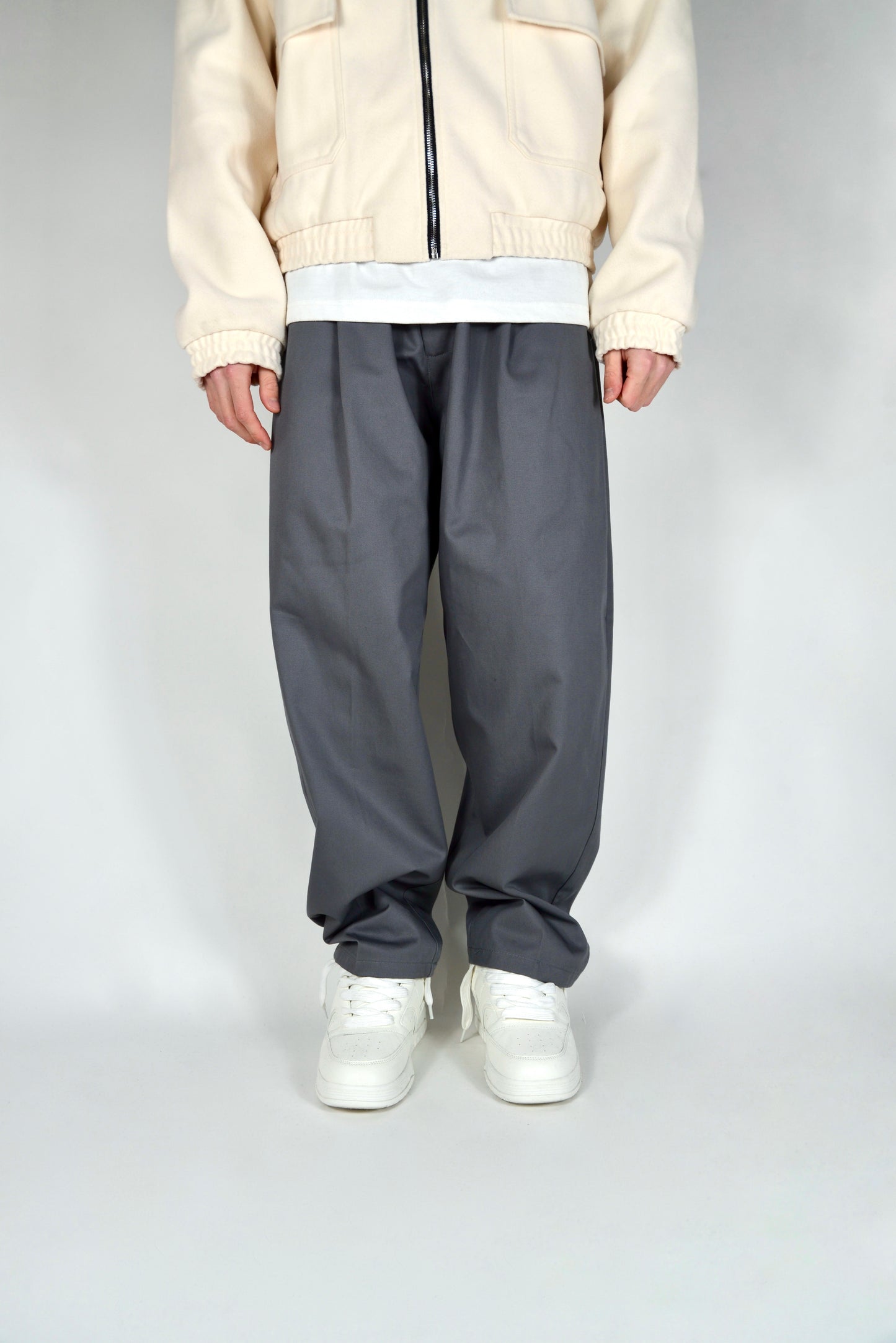 Pantalone Straight Leg Grigio