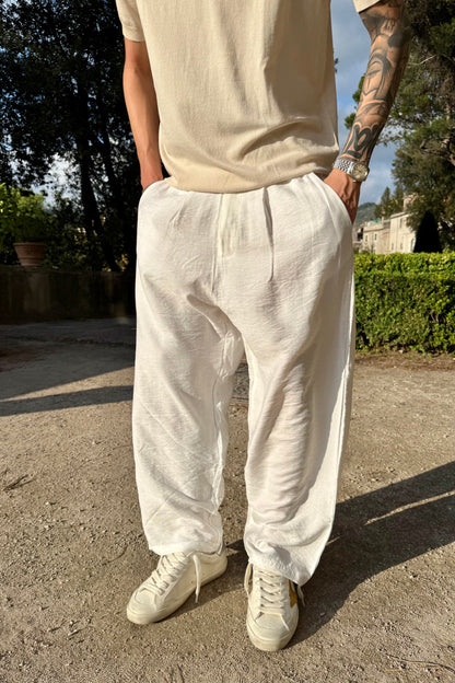 Pantalone In Viscosa Bianco