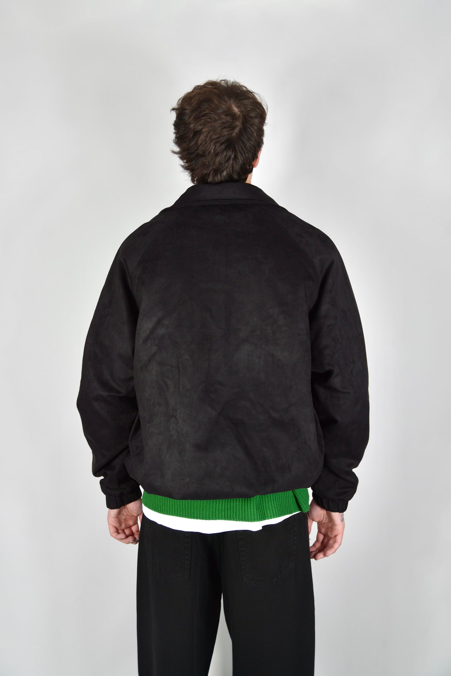 Bomber Scamosciato Nero