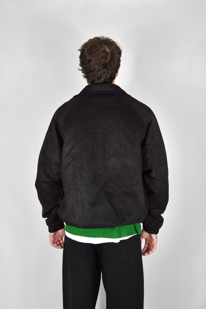Bomber Scamosciato Nero
