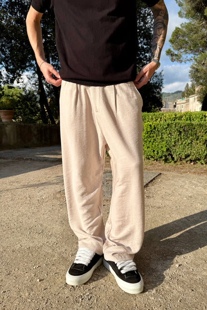 Pantalone In Viscosa Beige