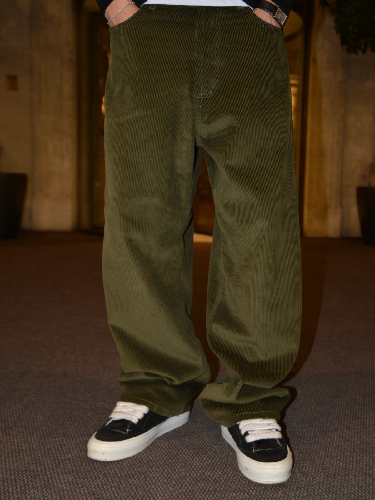 Pantalone In Velluto Verde