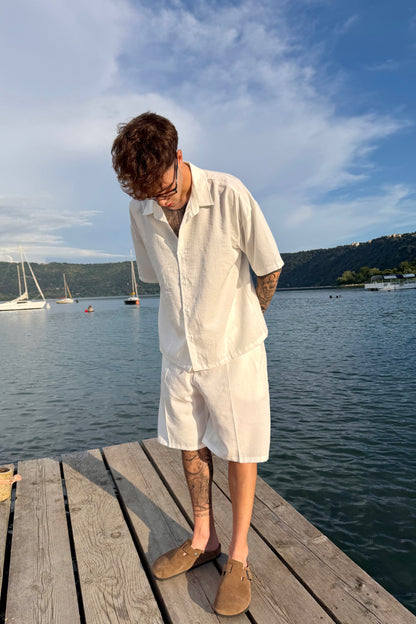 Coordinato Mykonos In Lino Bianco