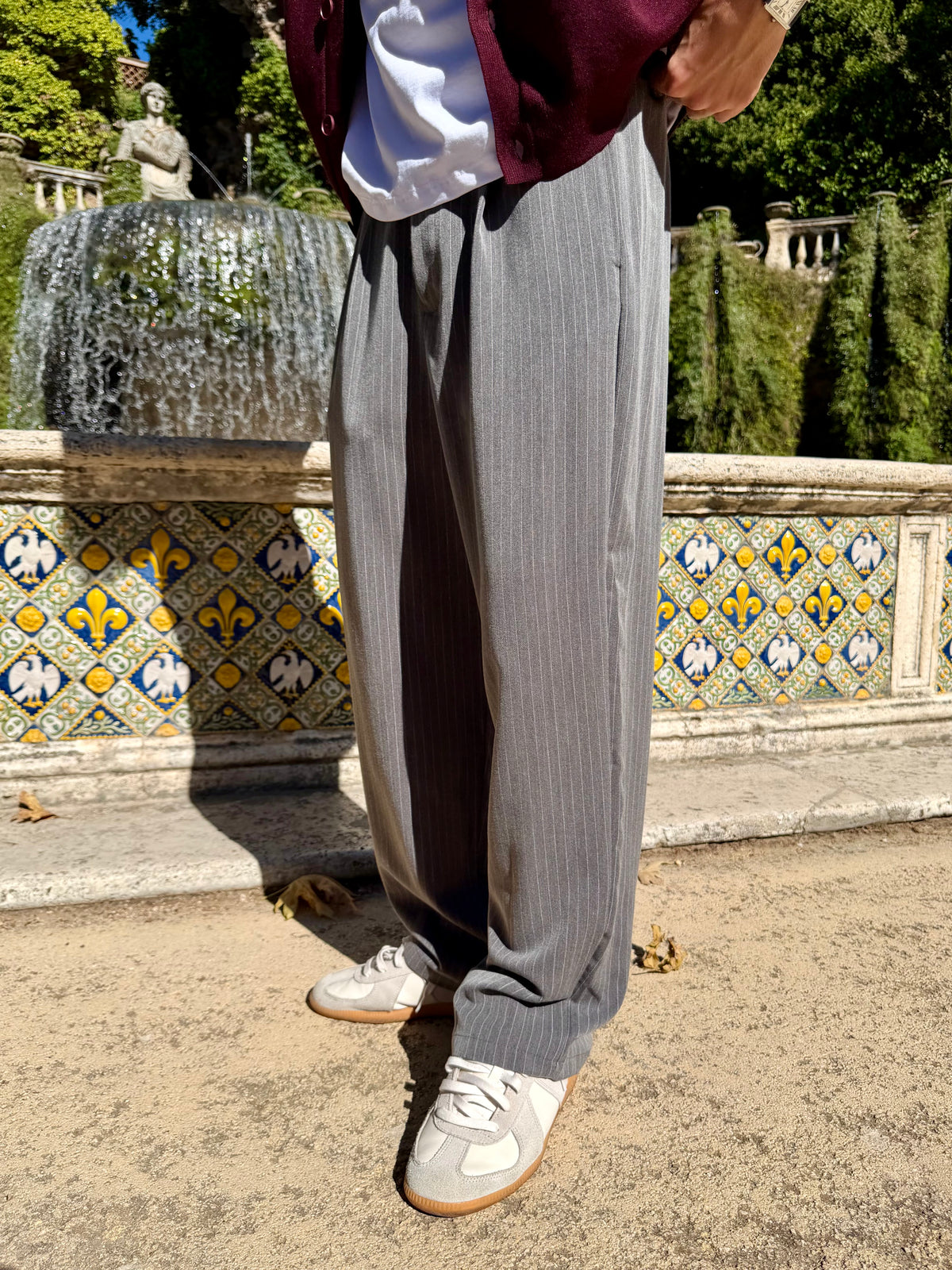 Pantalone Gessato Grigio