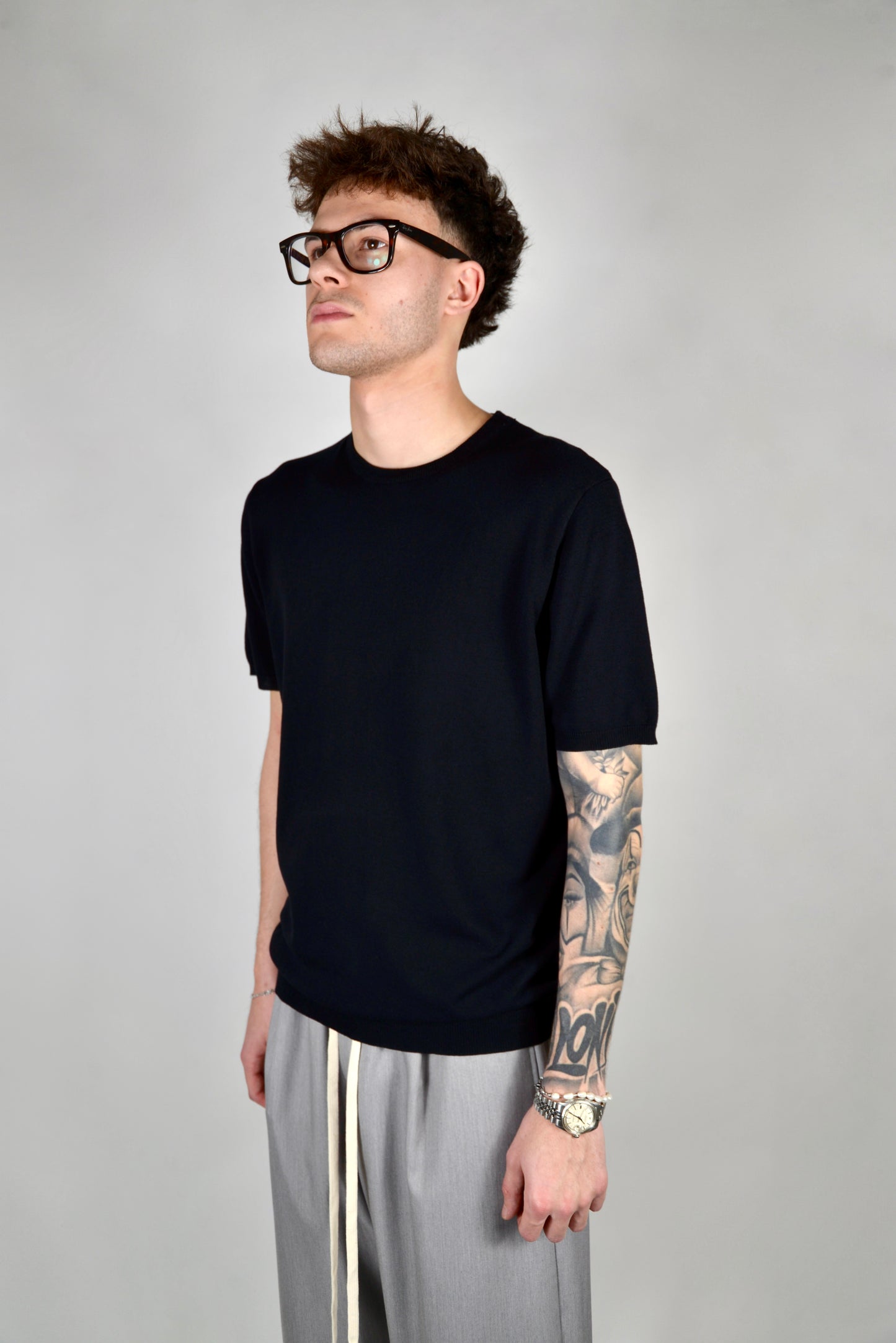 T-Shirt In Filo Nera