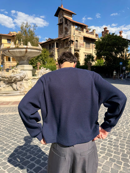 Waffle Longsleeve Blu Navy