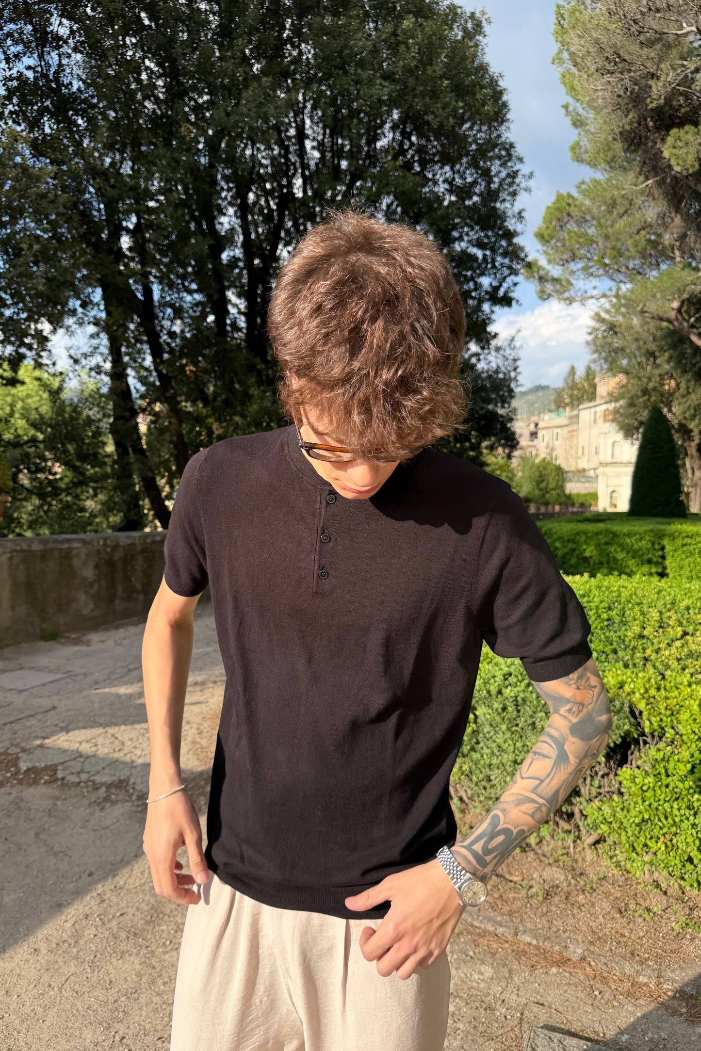 T-shirt Serafino Nera