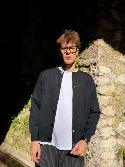 Cardigan Full Button Nero