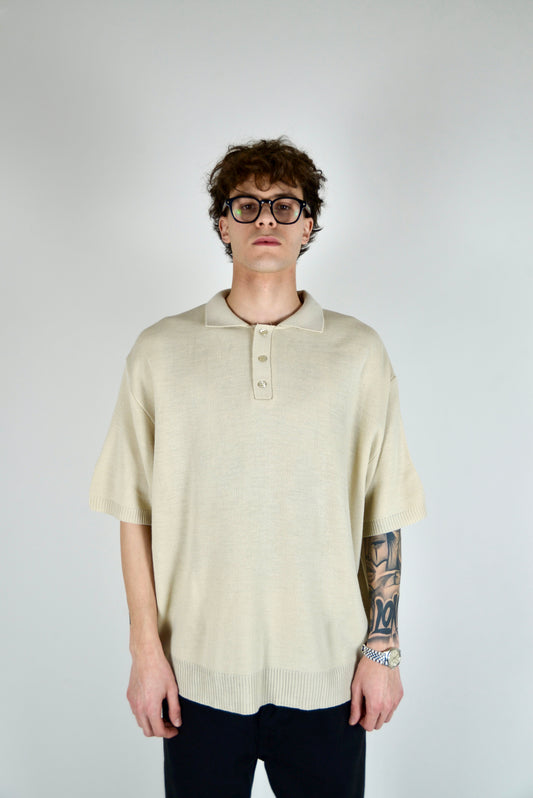Polo In Filo Beige