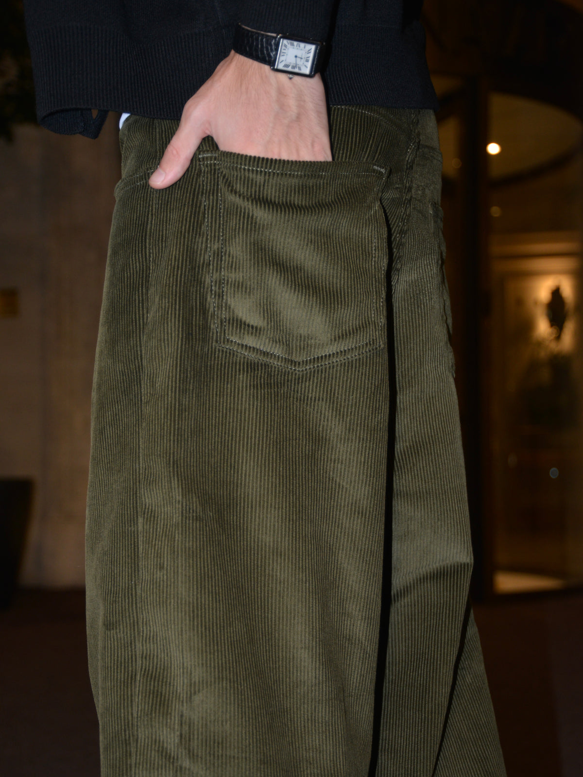 Pantalone In Velluto Verde