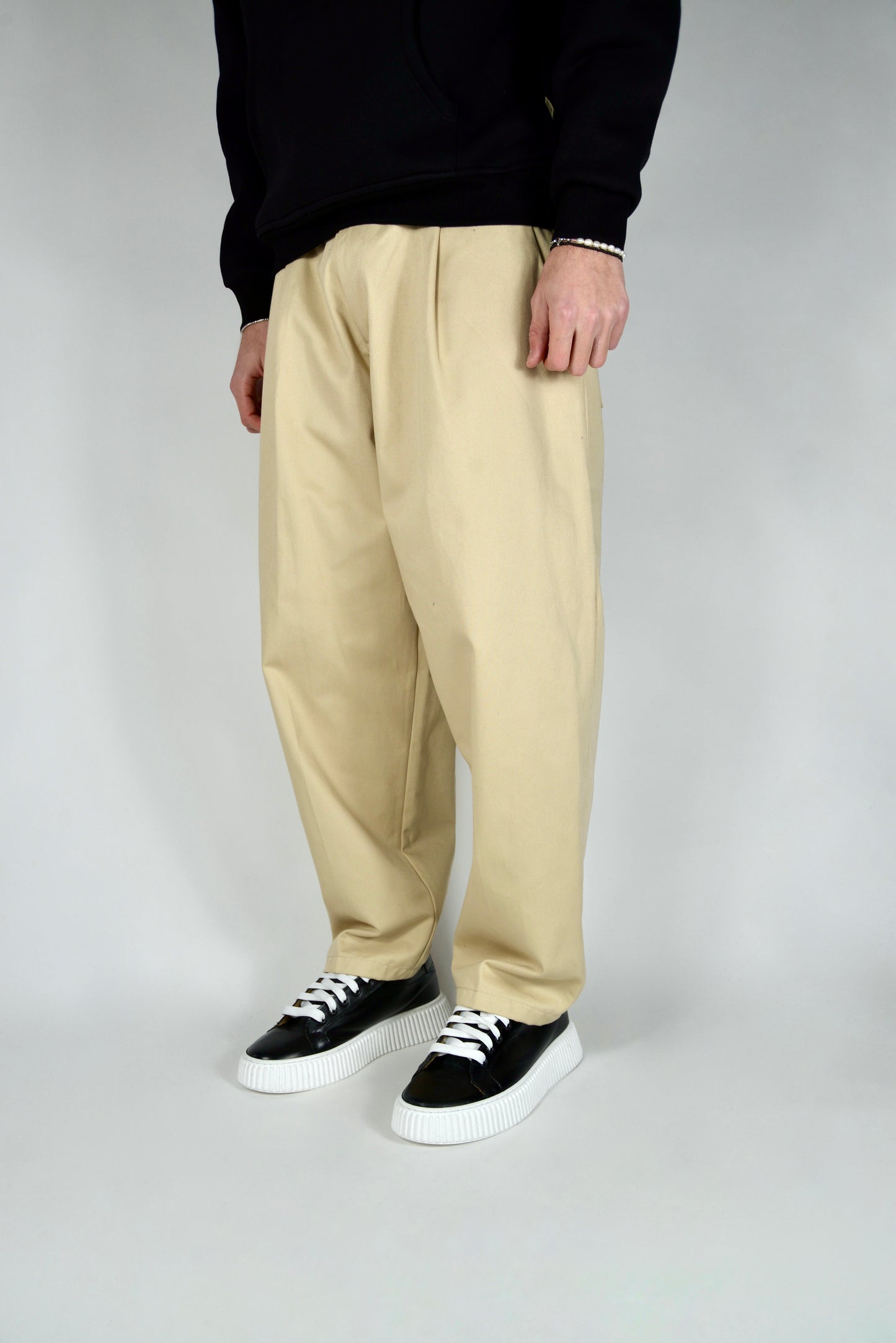 Pantalone Straight Leg Beige