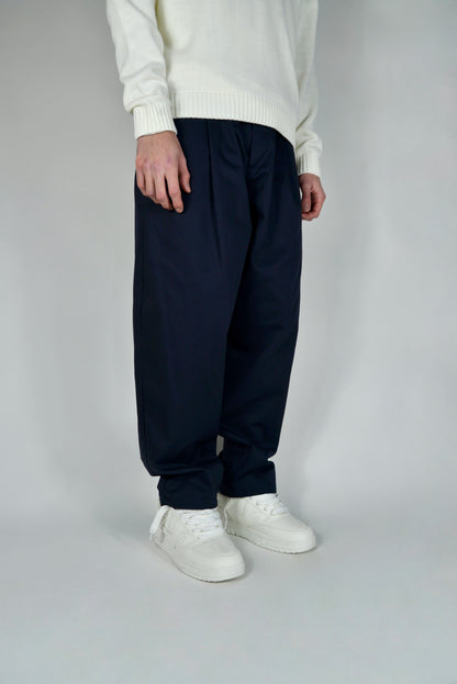 Pantalone Straight Leg Blu Notte