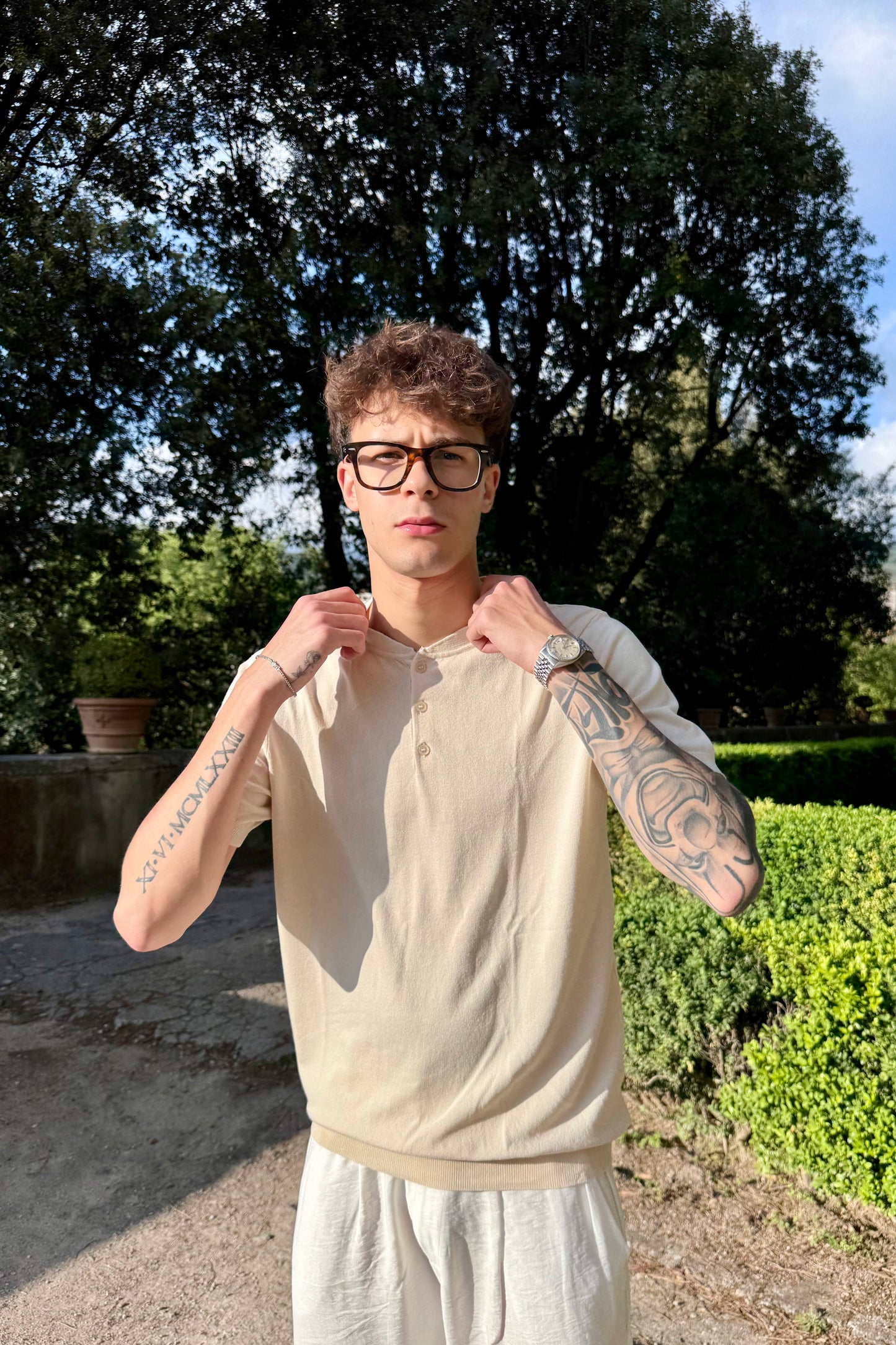 T-shirt Serafino Beige