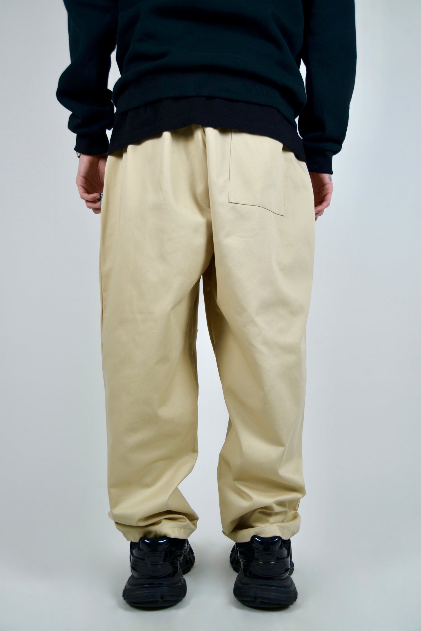 Pantalaccio In Cotone Fondo Ampio Beige