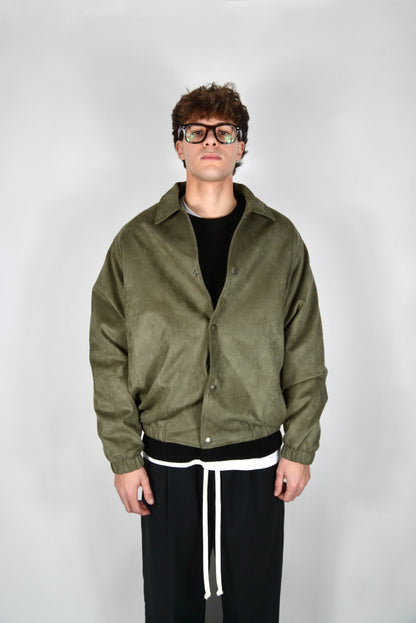 Bomber Scamosciato Verde