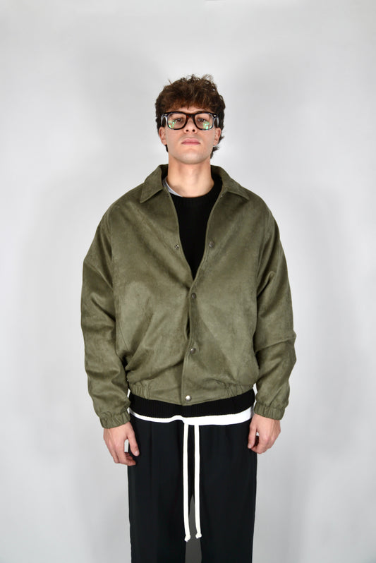 Bomber Scamosciato Verde