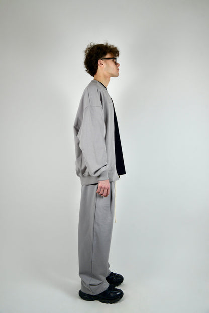 Coordinato Con Bomber In Cotone Grigio