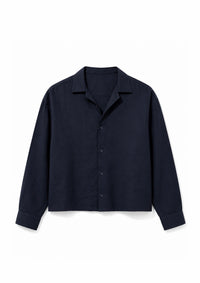 Camicia Cancún In Lino Blu Notte
