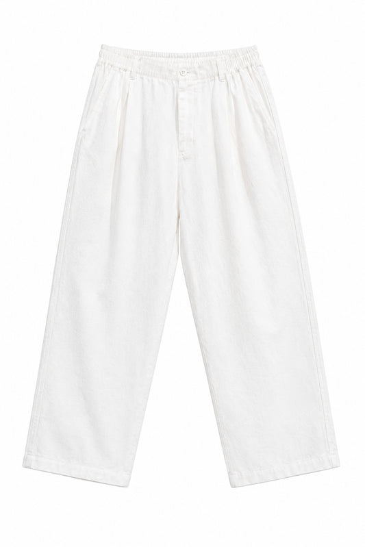 Pantalone Cancún In Lino Bianco