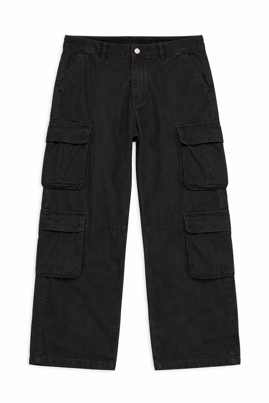 Jeans Cargo Baggy Fit Nero