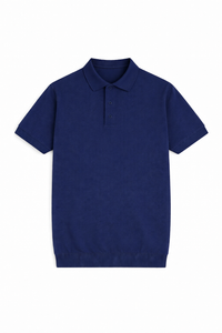 Polo In Filo Blu