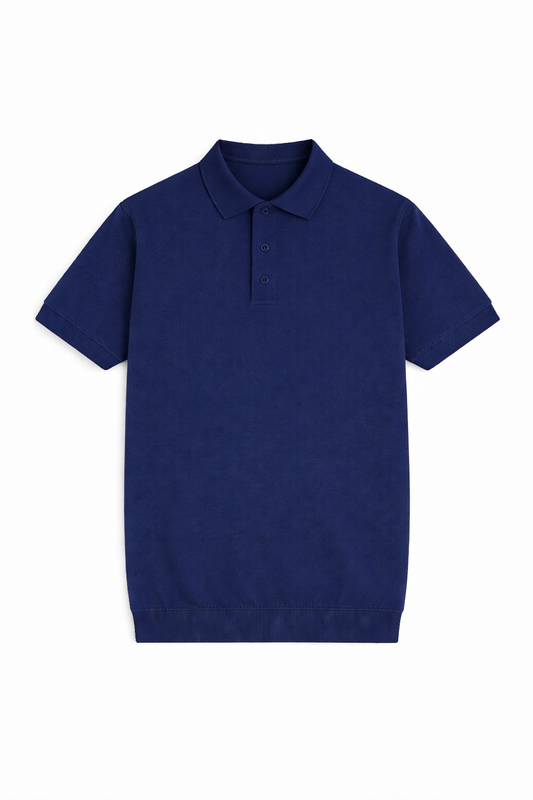 Polo In Filo Blu