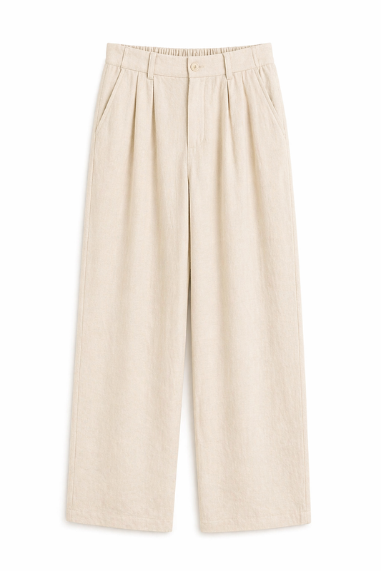 Pantalone In Viscosa Beige