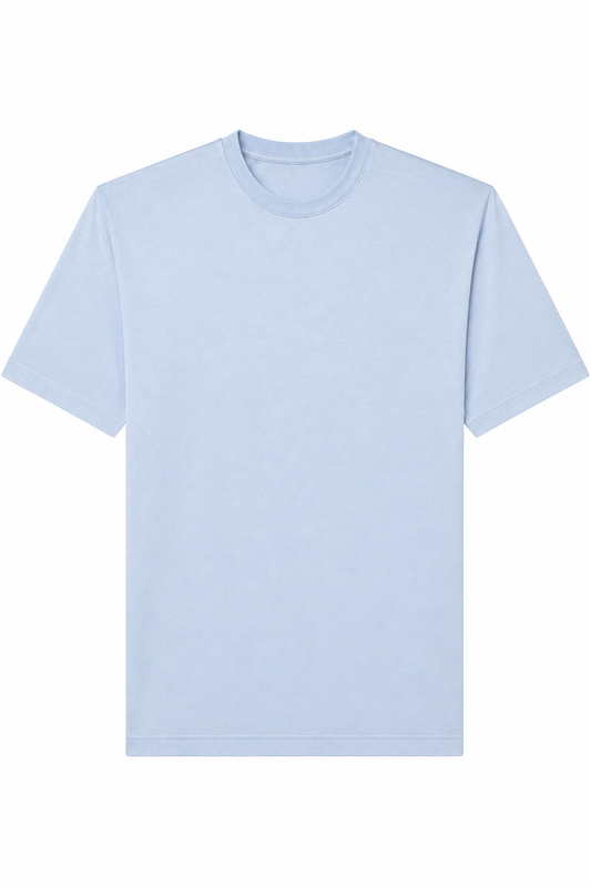 T-Shirt In Filo Di Scozia Celeste