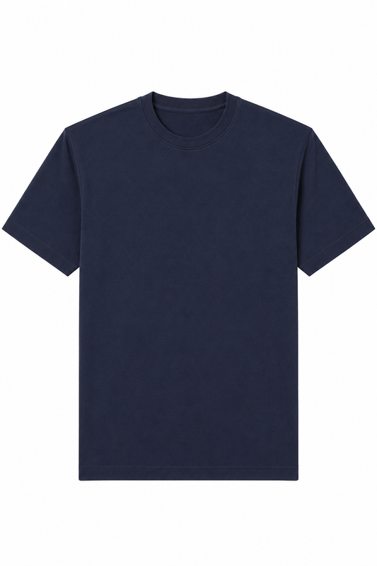 T-Shirt In Filo Di Scozia Blu