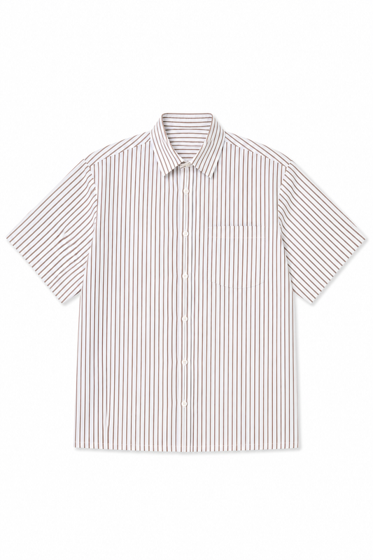 Camicia Panama Marrone/Bianca