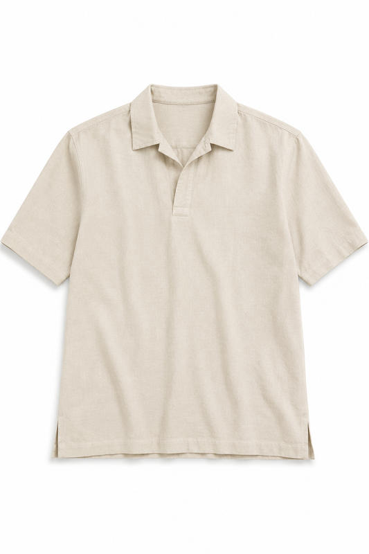 Polo Cancún In Lino Beige