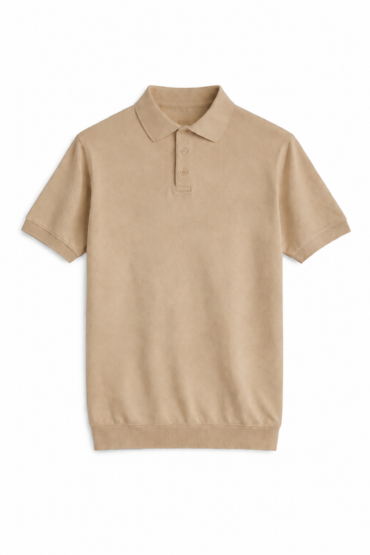 Polo In Filo Beige