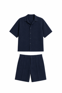 Coordinato Mykonos In Lino Blu Notte