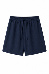 Pantaloncino In Lino Blu Notte