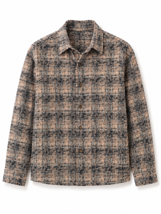 Camicia A Quadri Blu Notte