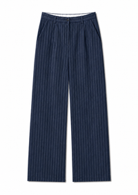 Pantalone Gessato Blu Navy