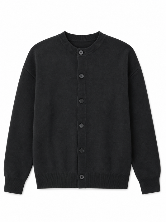 Cardigan Full Button Nero
