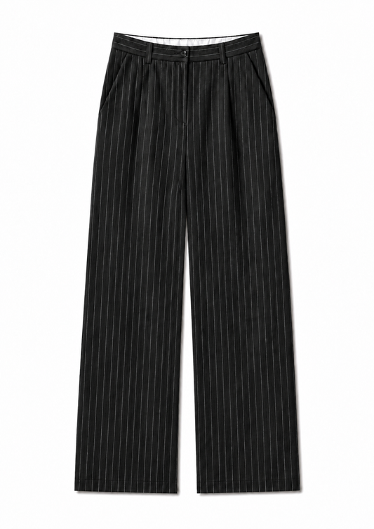 Pantalone Gessato Nero