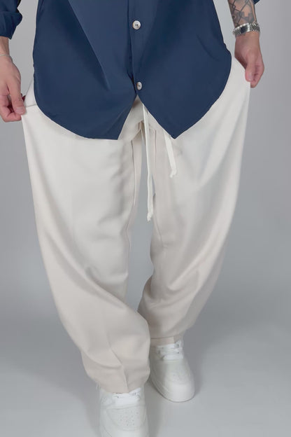 Pantalaccio Elegante Panna Oversize Fit